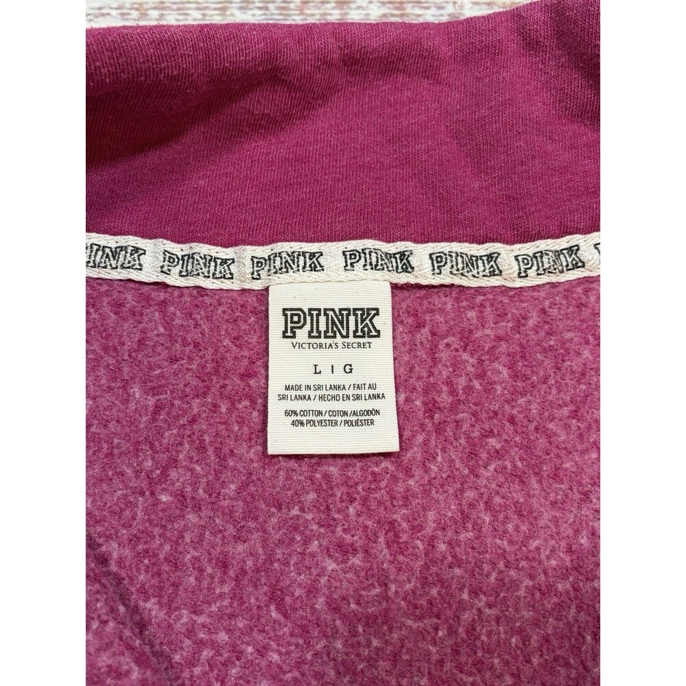 Victoria's Secret Pink Womens Pink 1986 Pullover Sweatshirt Large KangarooPocket - Picture 5 of 10